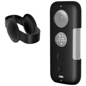 Resim Rogfer Insta360 One X Siyah İçin Lens Kapaklı Puluz Silikon Koruyucu Kılıf 