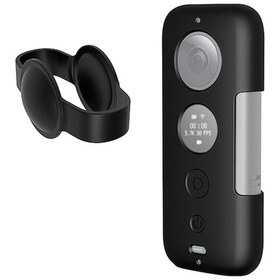 Resim Rogfer Insta360 One X Siyah İçin Lens Kapaklı Puluz Silikon Koruyucu Kılıf 