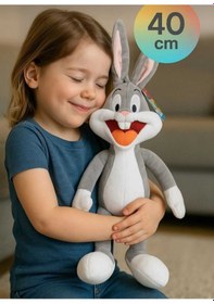 Resim Sevimli Bugs Bunny Peluş Oyuncak 40 Cm Uyku Arkadaşı Beyaz 