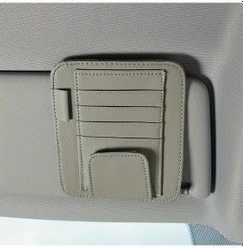 Resim Chuangyinshop Gray Evrensel Güneşlik Organizatörü Saplı Gözlük Cebi Kalem Kart Klipsli 