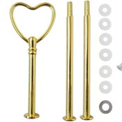 Resim Getshopmini Epoksi Kek Standı Kalp Kulp Gold M005 