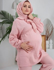 Resim Lolly Babies Vintage Lohusa Takımı - Stylish Postpartum Loungewear - XL 