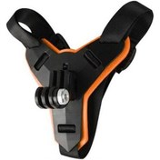 Resim Turuncu Eylem Kamera Braketi Ayarlanabilir Kolay Kurulum Kask Çene Tutucu Braketi Gopro İçin Motosiklet Çene Kayışı Dağı 