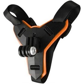Resim Turuncu Eylem Kamera Braketi Ayarlanabilir Kolay Kurulum Kask Çene Tutucu Braketi Gopro İçin Motosiklet Çene Kayışı Dağı 