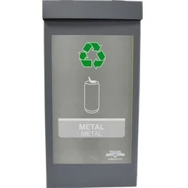 Resim Özekim Geri Dönüşüm Kutusu Sıfır Atık Kutusu Gri Metal 