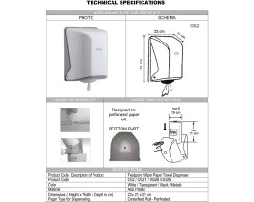 Resim Şeker Portakalım Vialli Og2 Maxi Feedpoint Içten Çekmeli Kağıt Havlu Dispenseri Aparatı Beyaz 