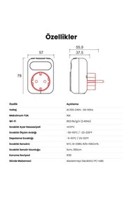 Resim AyrStore WiFi Priz Tipi Harici Su Geçirmez Sensörlü Termostat (Tuya,Smart Life Uyumlu) 