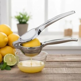 Resim Profesyonel Paslanmaz Çelik Limon Sıkacağı, Manuel Narenciye ve Limon Presi, Ergonomik Kollu, Kolay Yıkanabilir, Büyük Boy (24 Cm) 
