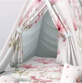 Resim instababyrooms Çocuk Oyun Çadırı Tavşan ve Çiçekler Dijital Baskılı 