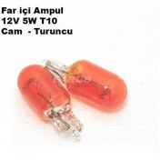 Resim Carub Ampul 12V 5W T10 Fariçi Cam Turuncu 