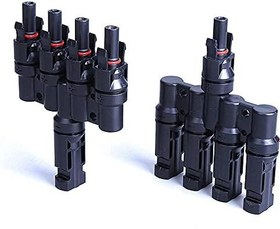Resim BAYM M C 4 Güneş Paneli T Dalı 4 ila 1 4 M/F + 4F/M Kablo Konektörü Güneş Kablo Konektörü T Tipi T4 Bağlayıcı Birleştirici (1 Çift) 