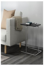 Resim IKEA Metal Yan Sehpa, Siyah Renk Meridyendukkan 50x30 Cm Koltuk Yanı Sehpa 