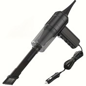 Resim 65W yüksek güçlü motorlu, hafif ve sessiz çalışan kompakt 12V araba elektrikli süpürge, aksesuar kiti dahil, hızlı temizlik için ideal, 3-5 metre kablo 