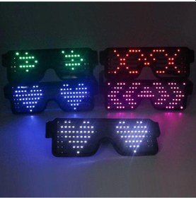 Resim Beyaz Led Işıklı Şarjlı Parti Gözlüğü Kablosuz Yılbaşı Düğün Eğle 