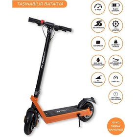 Resim X9 Elektrikli Scooter - Çıkartılabilir Bataryalı 850w Katlanabilir Scooter Turuncu 