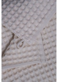 Resim %100 Pamuk Premium Pike Desenli 2 Li Set Bej: Havlu 50x100cm El, Yüz Havlusu & 16x22cm Kese Bej 