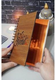 Resim Istanbul Ahşap Kapaklı Defter - Ajanda - Günlük - A5 Notebook Çizgisiz Defter Ahşap Rengi Ceviz 