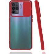 Resim Mobilefix Reno 5 Lite Kılıf Lensi Kapak - Kırmızı Kirmizi 