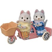 Resim Sylvanian Families Tandem Bisiklet Seti Husky Kardeşler 