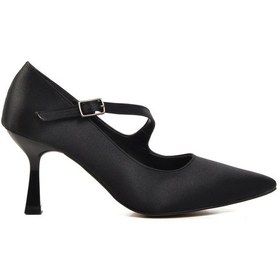 Resim Aspor Siyah Saten Kadın Topuklu Stiletto Ayakkabı Çok Renkli 
