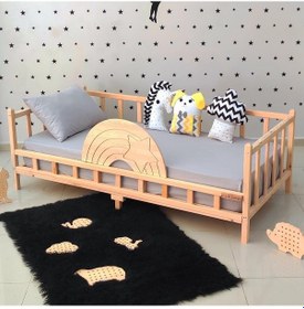 Resim Markaawm Markaawm Ahşap Çocuk Yatak Montessori Karyola Akçaağaç 