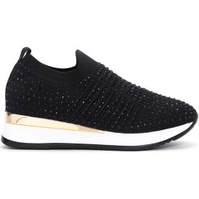Resim Derimod Zero Kadın Siyah Kalın Tabanlı Taşlı Sneaker 26PFD43006F 