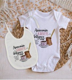 Resim Bitmeyenkartus Bk Kids Annemin Kahveye Ihtiyacı Var Tasarımlı Bebek Body Zıbın V Çok Renkli 