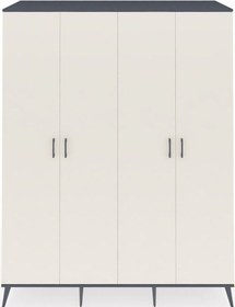 Resim Kronos Gardrop 4 Raflı 4 Kapaklı 4 Askılı 176x59x221 Antrasit-aytaşı Aytaşı 