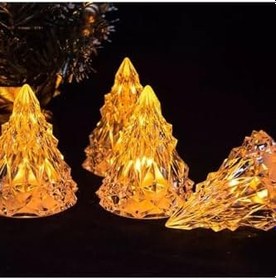 Resim Kuzey Amber Led Işıklı Çam Ağacı Mini Işıklı Çam Ağacı Işıklı Yılbaşı Ağacı Led Light Noel Tree Decor Led AMBER 
