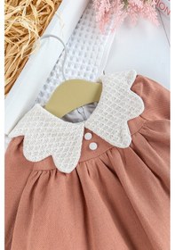 Resim Babymod Örgü Yakalı Kol Detaylı Gabardin Kız Bebek Elbise Tarçın 
