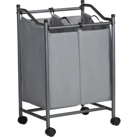 Resim AyrStore Çamaşır Ayırıcı, Tekerlekli ve 2 Bölmeli, Çamaşır Sepeti, Çıkarılabilir Çantalı Çamaşır 