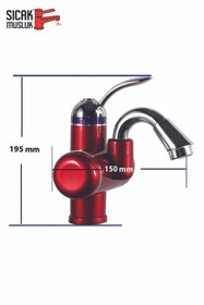 Resim Sıcak Musluk Elektrikli Ani Su Isıtıcı Termal Şofben Musluk Lavaboya Monteli Asg-3k 