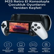 Resim M25 Retro El Konsolu 4.3" Dokunmatik, 64GB, 10000+ Oyun, 3000MAH Batarya 