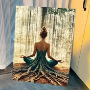 Resim 1 Takım "Yerde Oturup Yoga yapan Kadın" DIY Çizim ve Boyama Seti, Ev Dekoru için Sanat Hediyesi, İlgi Gerektiriyor, 3 Fırça & 40x50cm Şeritsiz ile Başlangıç şeklinde Akrilik Tuval Resmi: Anneler/Babalar günü Noel Sevgililer vb. Mevsimsel Harika hediye 