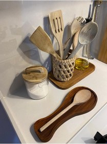 Resim Ahşap Kaşıklık, Kaşık Altlığı 28 Cm Ahşap 