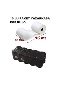 Resim 56X16Mt Termal Pos Yazarkasa Rulo Kağıt Siyah Yazı 