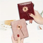 Resim Çiçek Nakışlı Vintage Esintili Kadın Cüzdanı – Kompakt Bifold Tasarım, Çıtçıt Kapatma, Sentetik Deri, Kırmızı & Pembe Seçenekler, Günlük Kullanım İçin Mükemmel, Sevimli Çanta 