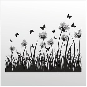 Resim Folyo Sticker Kelebek 80cm Uzunluk Siyah 