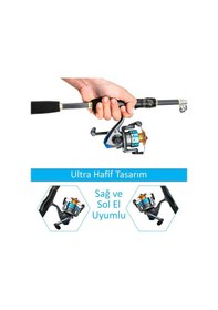 Resim Valkyrie 1.8m Çantalı Motorlu Spin Olta Seti Silikon Rapala Misina Jighead Herşey Dahil Tam Set Ultra Hafif Tasarım 