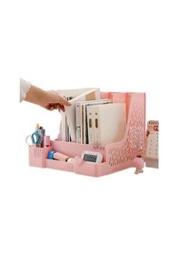 Resim Ops Mg 124 Pastel Mor 4 Bölmeli Modüler Tasarım Organizer Kalemlikli Magazinlik Klasör Arşiv Kutusu Demonte 