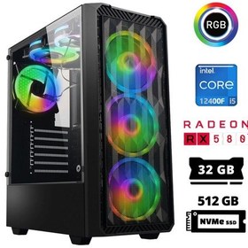 Resim Xaser ABYSSX3 i5-12400F 32 GB 512 GB M.2 NVMe SSD 8 GB RX580 Free Dos Masaüstü Oyuncu Bilgisayarı 