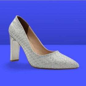 Resim Parkmoda D8791 Simli Topuk Detaylı Kadın Ayakkabı Gumüş Gumüş 