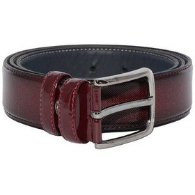 Resim Süzer Deri 3.5 Cm Tokalı Rugan Suni Deri Desenli Model Klasik Erkek Kemer Bordo Bordo 