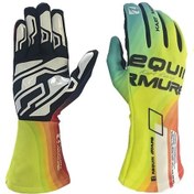 Resim Chuangyinshop Gradient - Red Yellow Blue L All-season Anti-slip Racing Gloves Kayak Karting Motorcycle Bmx İçin 