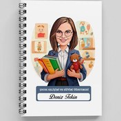 Resim En Başarılı Kadın Çocuk Gelişim Öğretmeni Karikatürlü Defter 