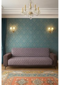 Resim Bohem Tarz Lüks Kaymaz Koltuk Örtüsü 175x220 Şönil Bohem Koltuk Kılıfı Füme 