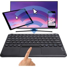 Resim TECHNOM Tüm Cihazlara Uyumlu Touchpad Akıllı Dokunmatik Ekranlı Kablosuz Bluetooth Klavye (ios-android-win) 