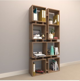 Resim Rafkestir Kavela Suntalam Kitaplık ( 86 X 178 Cm ) Kafkas Meşe ( Mat ) 