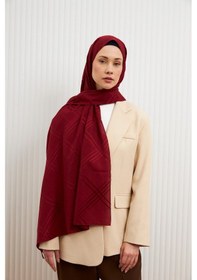 Resim Mirsoy Scarf Aura Desen Pamuk Jakar Şal Bordo 