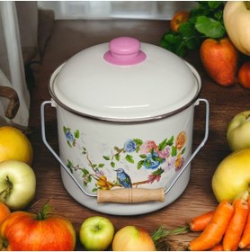 Resim ALEV EMAYE Rengarenk Desenli Bakraç Süt Yoğurt Bakliyat 20 Cm 4 Litre 